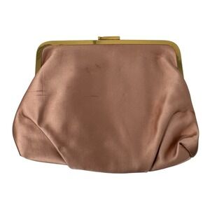 J Crew Frame Clutch In‎ Satin Purse Dusty Pink Evening Event Party Wedding NWT